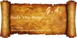 Györke Andor névjegykártya