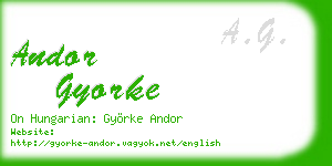 andor gyorke business card