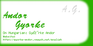 andor gyorke business card